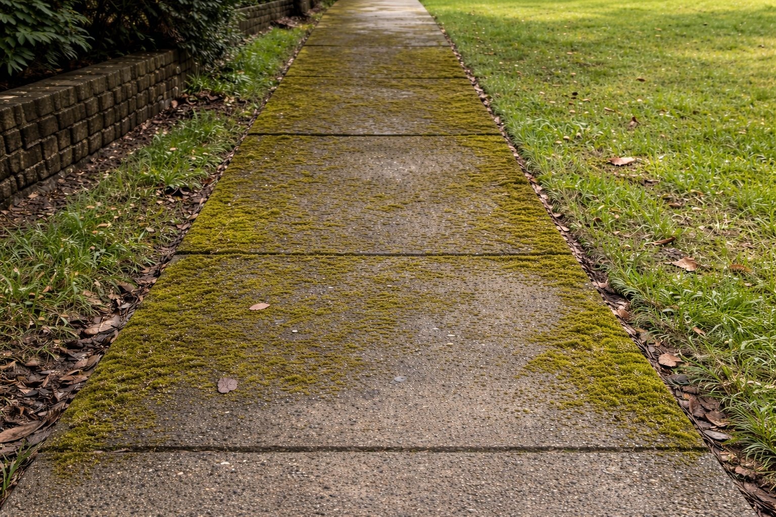 Home exterior before professional cleaning — weathered siding with algae, dirt and oxidation buildup